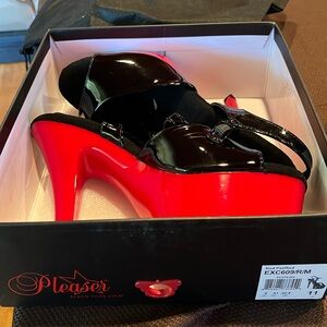Women’s Pleaser Heels, red, black, tall n sexy